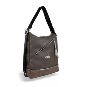    Dámska hnedá taška cez rameno Zellia 22211, ktorú možno premeniť na batoh, 31 x 25 x 13,5 cm