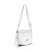  Dámska crossbody kabelka Zellia 21028 biela matná - prešívaná - zlatá K.
