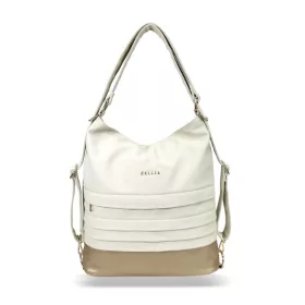    Dámska taška cez rameno Zellia Hz-111, ktorú možno premeniť na batoh, béžovo-zlato-šampanská 37 x 13 x 3 cm