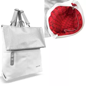    Dámsky bielo-strieborný batoh Zellia Hz-122 38 x 35 x 10 cm