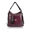  Dámska kabelka cez rameno Zellia 19010 bordovej farby, ktorú možno premeniť na batoh, 37 x 37 x 12 cm