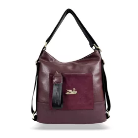    Dámska kabelka cez rameno Zellia 19010 bordovej farby, ktorú možno premeniť na batoh, 37 x 37 x 12 cm