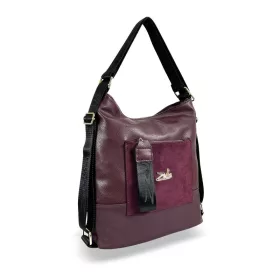    Dámska kabelka cez rameno Zellia 19010 bordovej farby, ktorú možno premeniť na batoh, 37 x 37 x 12 cm