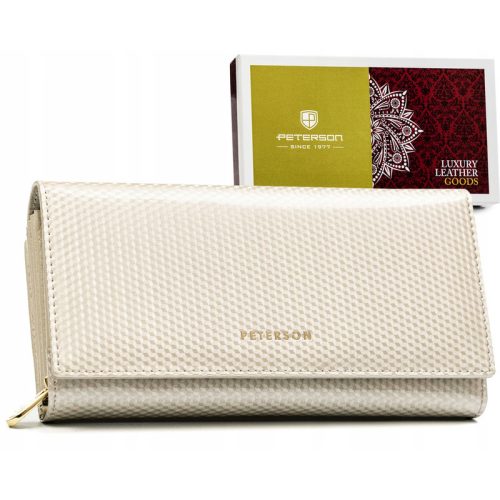  Dámska kožená peňaženka Peterson Ptn 42100-Sbr-7365 béžová