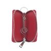  JENNIFER JONES DÁMSKA KOŽENÁ KĽÚČENKA 5139-1 ČERVENÁ - S KROKOVÝM VZOROM