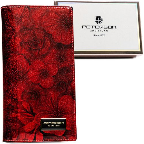  Dámska kožená peňaženka Peterson červená 19 x 10 x 2,5 cm