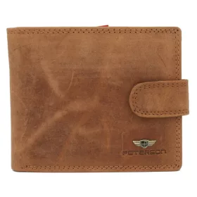    Peterson svetlohnedá pánska kožená peňaženka s klipom 13×10 cm