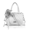 Zellia 26024F fehér női kézitáska virágdísszel 24 x 18 x 10 cm