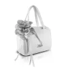 Zellia 26024F fehér női kézitáska virágdísszel 24 x 18 x 10 cm