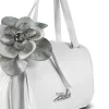 Zellia 26024F fehér női kézitáska virágdísszel 24 x 18 x 10 cm