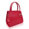  Dámska kabelka Zellia červenej farby s tlačeným vzorom, mašľou, módnou taškou