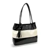  Čierno-béžová dámska kabelka cez rameno Zellia 27 × 34 cm