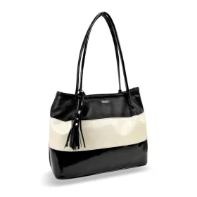    Čierno-béžová dámska kabelka cez rameno Zellia 27 × 34 cm