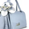 Zellia 26024F babakék női  kézitáska virágdísszel 24 x 18 x 10 cm