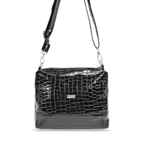   Zellia Zvn24011 krokodilbőr mintás, lakkbőr női oldaltáska, crossbody 22 x 18 x 9 cm