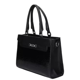    Karen Lena čierna, dámska kabelka z vláknitej kože, taška cez rameno