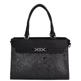    Karen Lena čierna, dámska kabelka z vláknitej kože, taška cez rameno